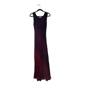 Vintage 90s April Cornell for Cornell Trading ombre sequened gown